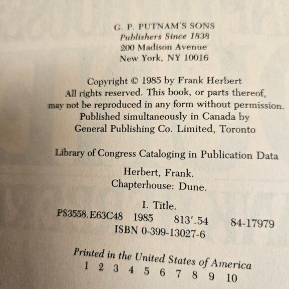 Chapterhouse Dune by Frank Herbert Hardcover First Edition READ - Picture 4 of 13